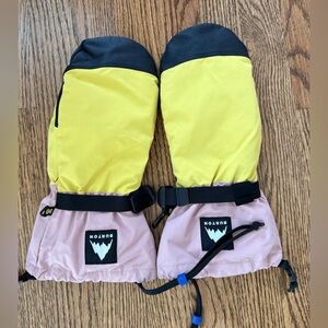 Burton Yellow, Pink & Black Snow Mittens
